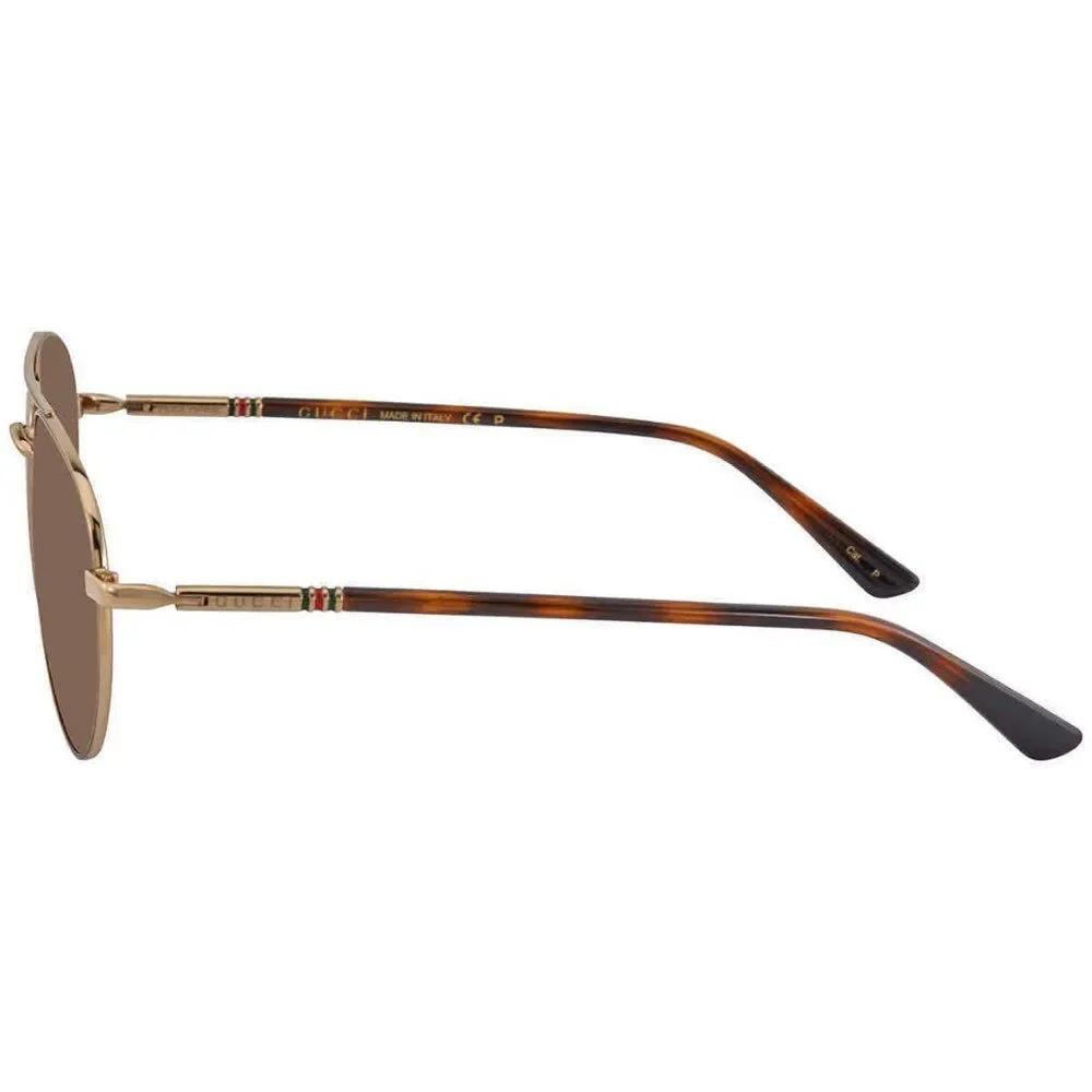 NEW Gucci Brown and Gold Aviator Men's Sunglasses